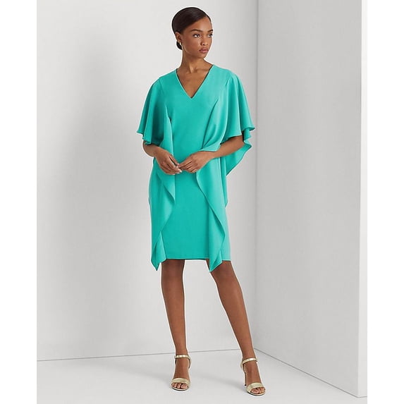 Lauren Ralph Lauren Womens Georgette Caftan Cockt Natural Turquoise 14