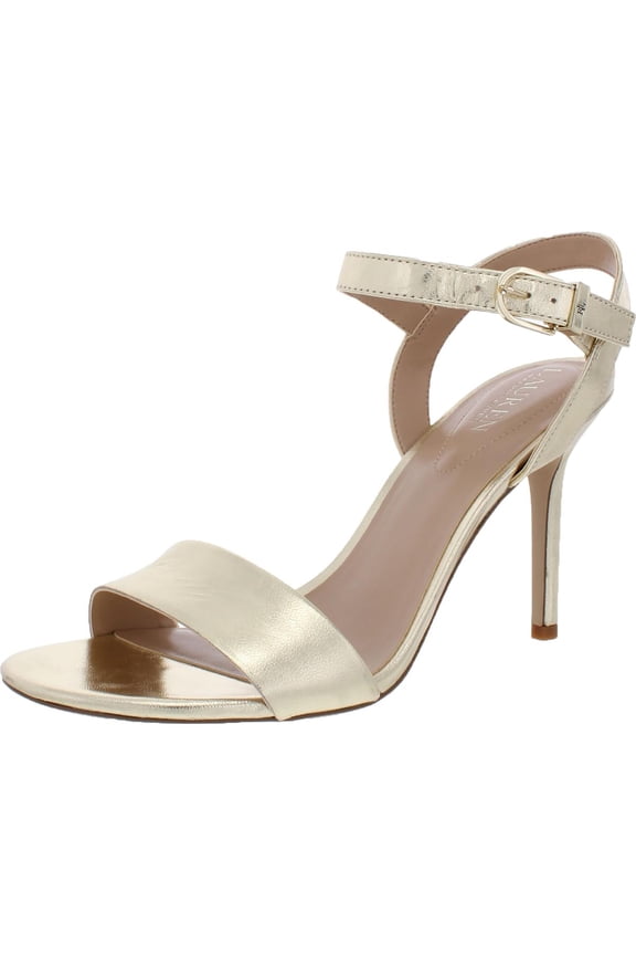 Womens Gwen Leather Ankle Strap Dress Heels