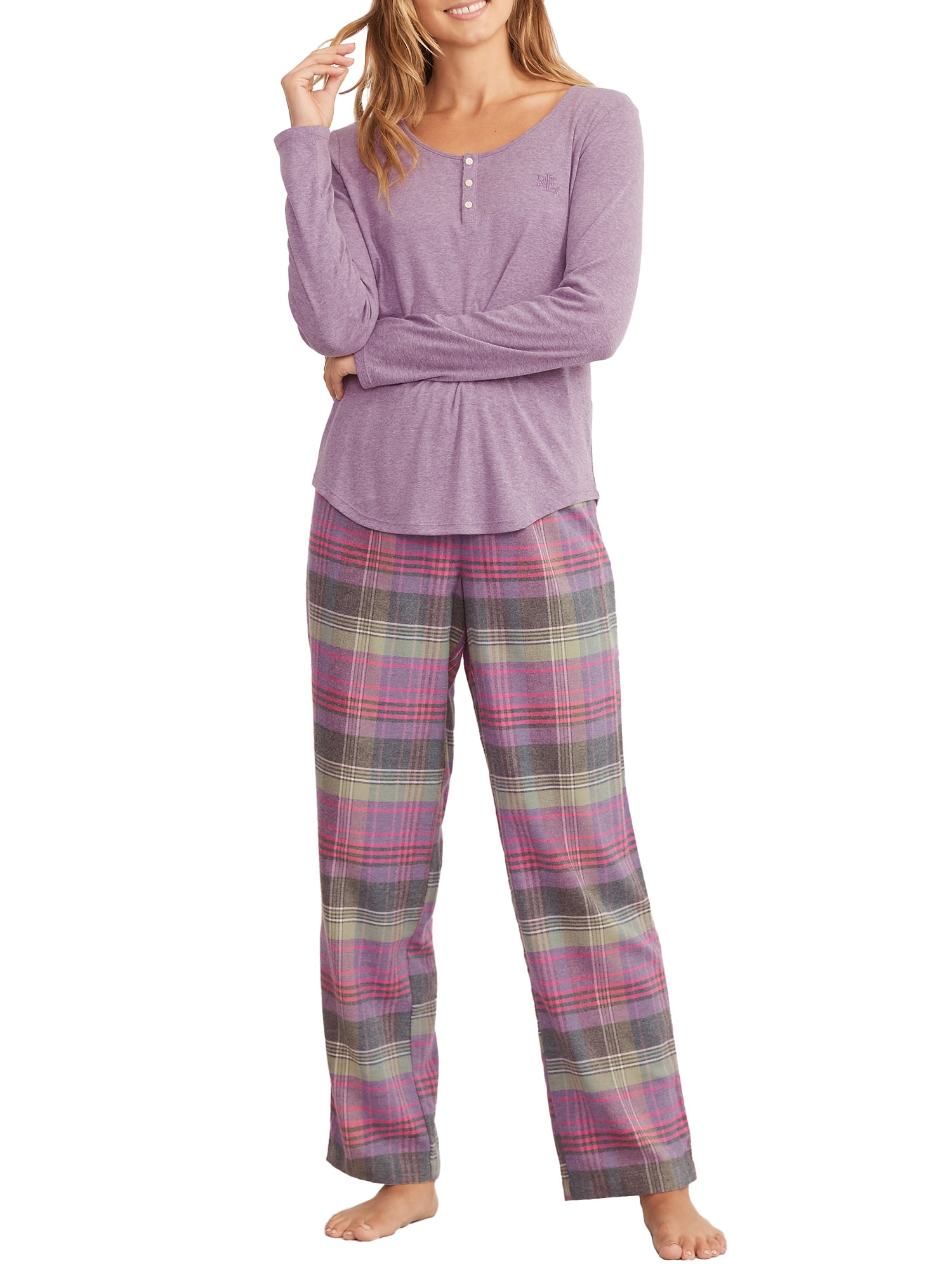 Lauren Ralph Lauren Womens Henley Woven Pajama Set Style-LN72271
