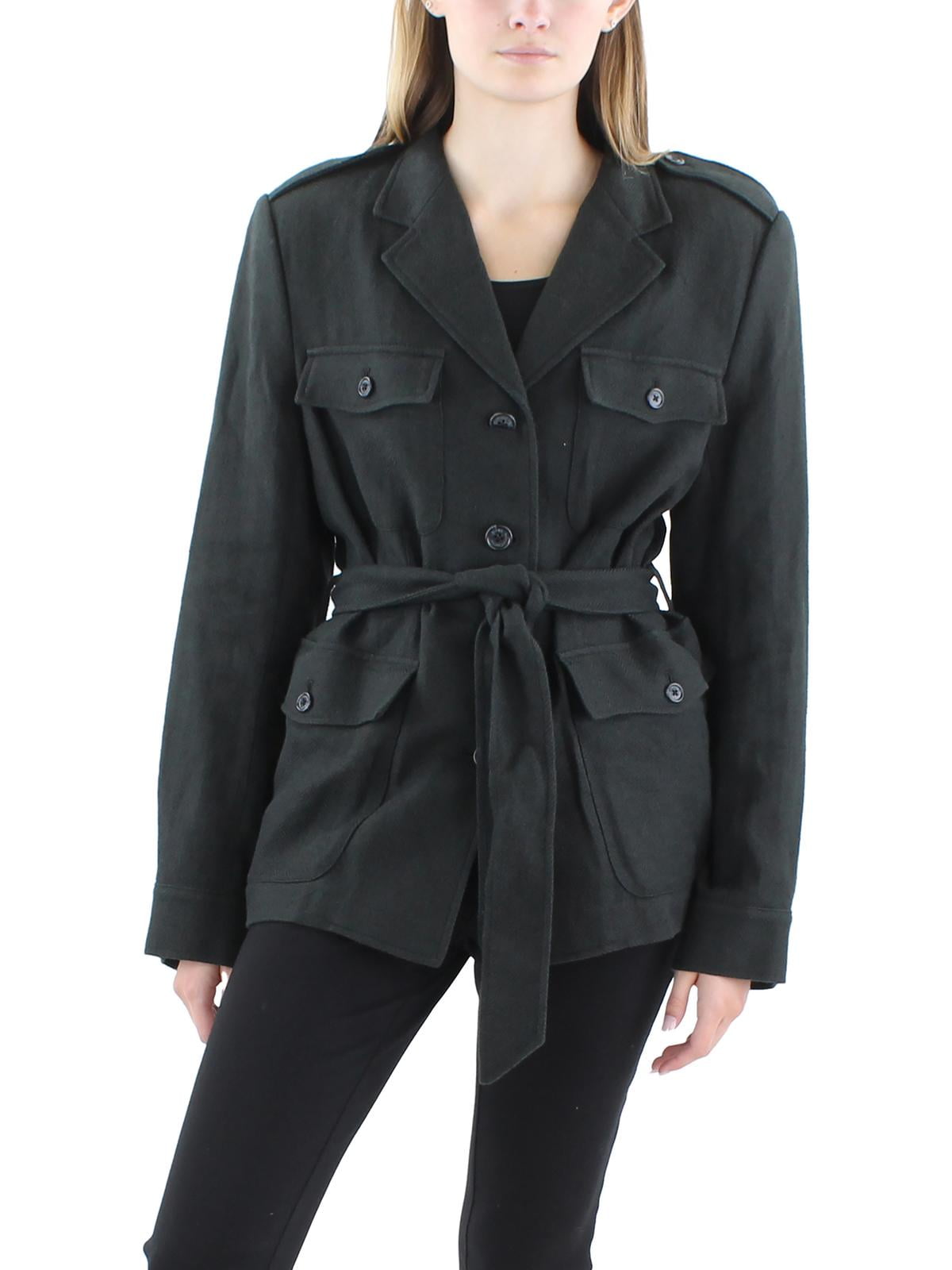 Lauren Ralph Lauren Womens Herringbone Linen Shirt Jacket - Walmart.com