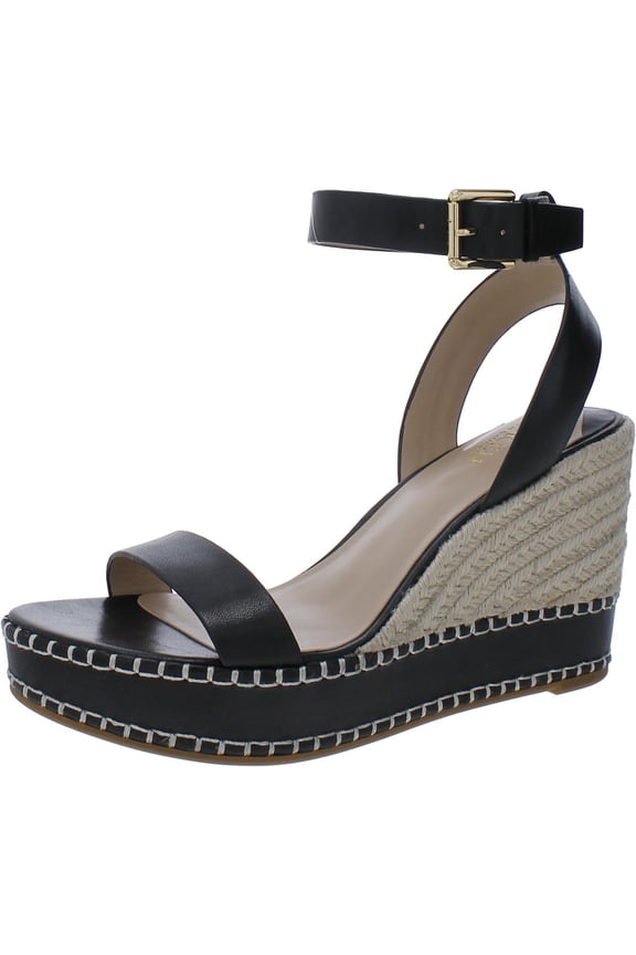 Womens Hilarie Leather Wedge Slingback Sandals