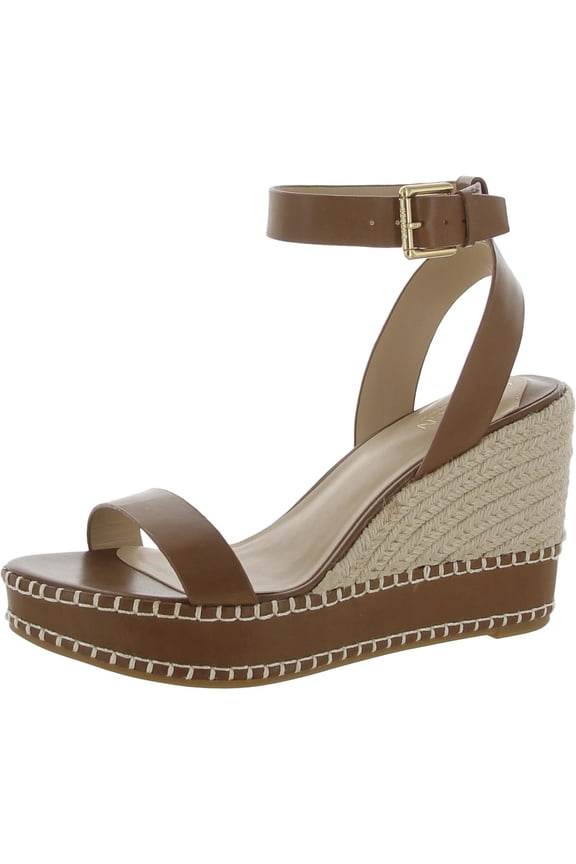 Womens Hilarie Leather Wedge Slingback Sandals