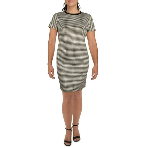 Lauren Ralph Lauren Womens Houndstooth Mini Shift Dress