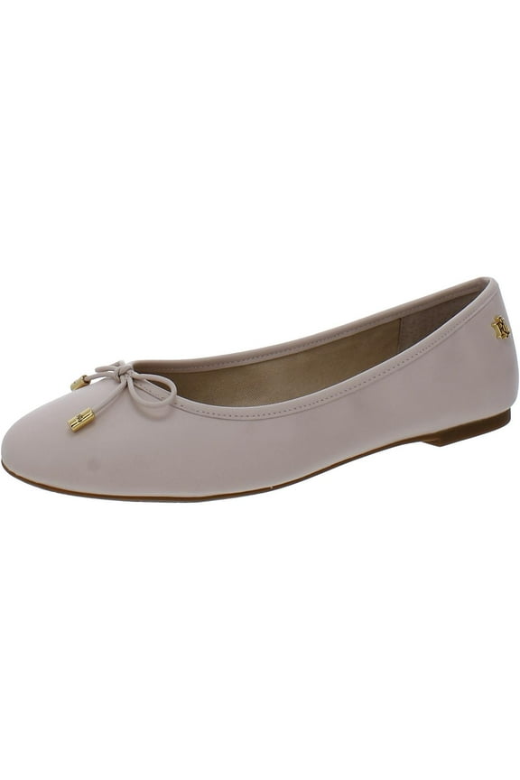 Womens Jayna Leather Round Toe Ballet Flats