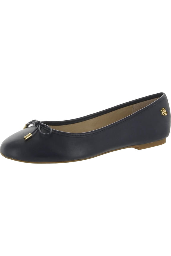 Womens Jayna Leather Round Toe Ballet Flats