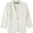thumbnail image 1 of Lauren Ralph Lauren Womens Johannie Linen Blend Pinstripe Two-Button Blazer, 1 of 2