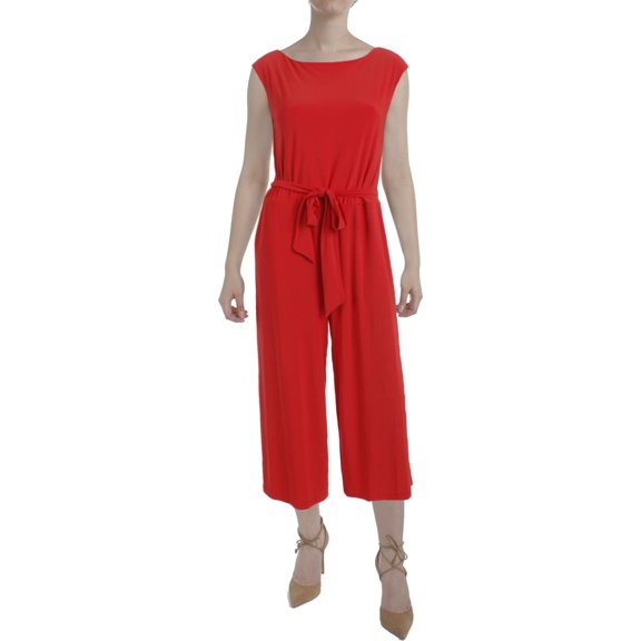 Lauren Ralph Lauren Womens Karrey Boat Neck Wide Leg Jumpsuit
