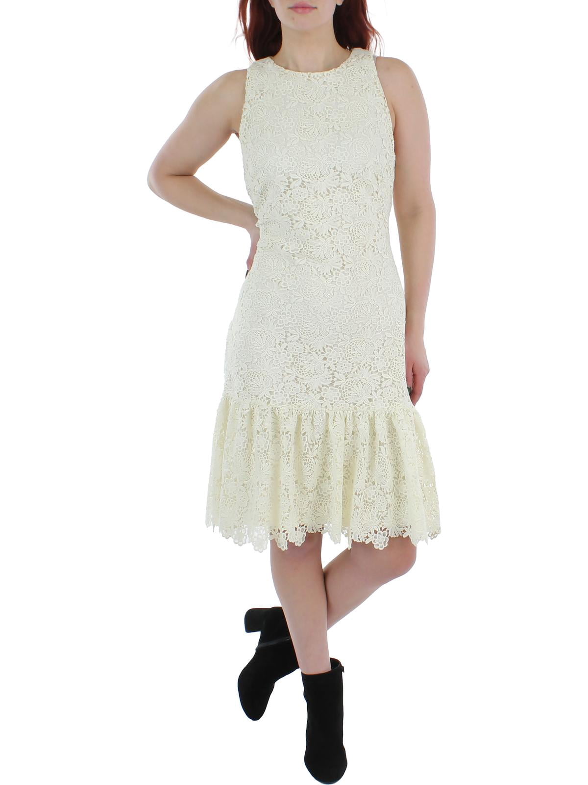 white laced dress Elegant White Lace Tulle Long Prom Dress, White Evening Dress US 8 / White