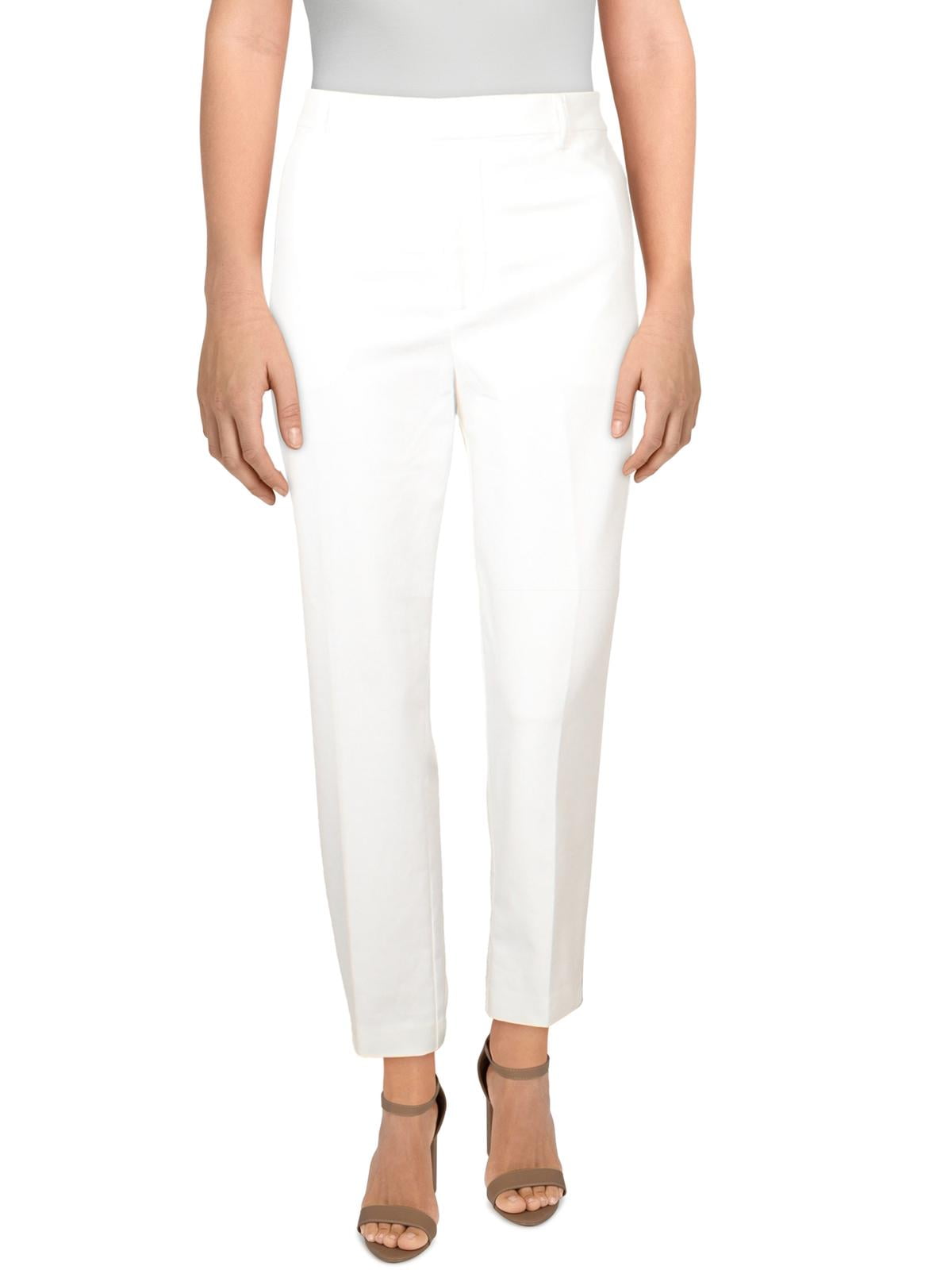 Lauren Ralph Lauren Womens Lakythia High Rise Slim Fit Dress Pants White 16  