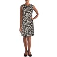 thumbnail image 1 of Lauren Ralph Lauren Womens Melia Metallic Cocktail Dress Black-Ivory 16, 1 of 2