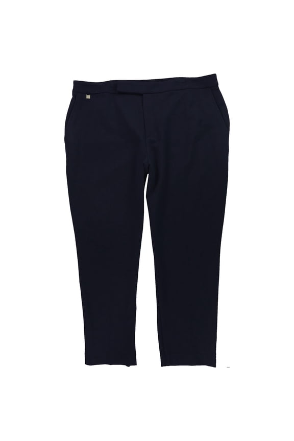 Womens Straight Ponte Casual Trouser Pants, Blue, X-Large