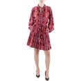 thumbnail image 1 of Lauren Ralph Lauren Womens Mini Tie Neck Fit & Flare Dress, 1 of 2