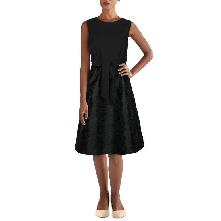 Lauren Ralph Lauren Womens Petites Annorah Brocade Cocktail Dress Black 4P  