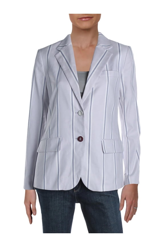 Petite Striped Canvas Blazer Purple 8P