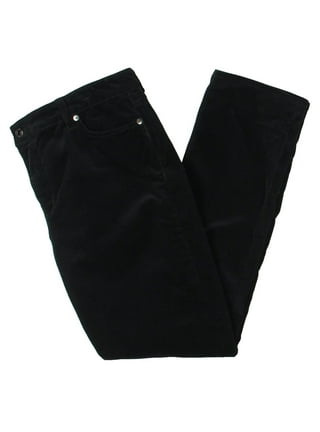 Ralph Lauren Women's Plus Classic Straight Corduroy Creased Jeans Black Size  14W