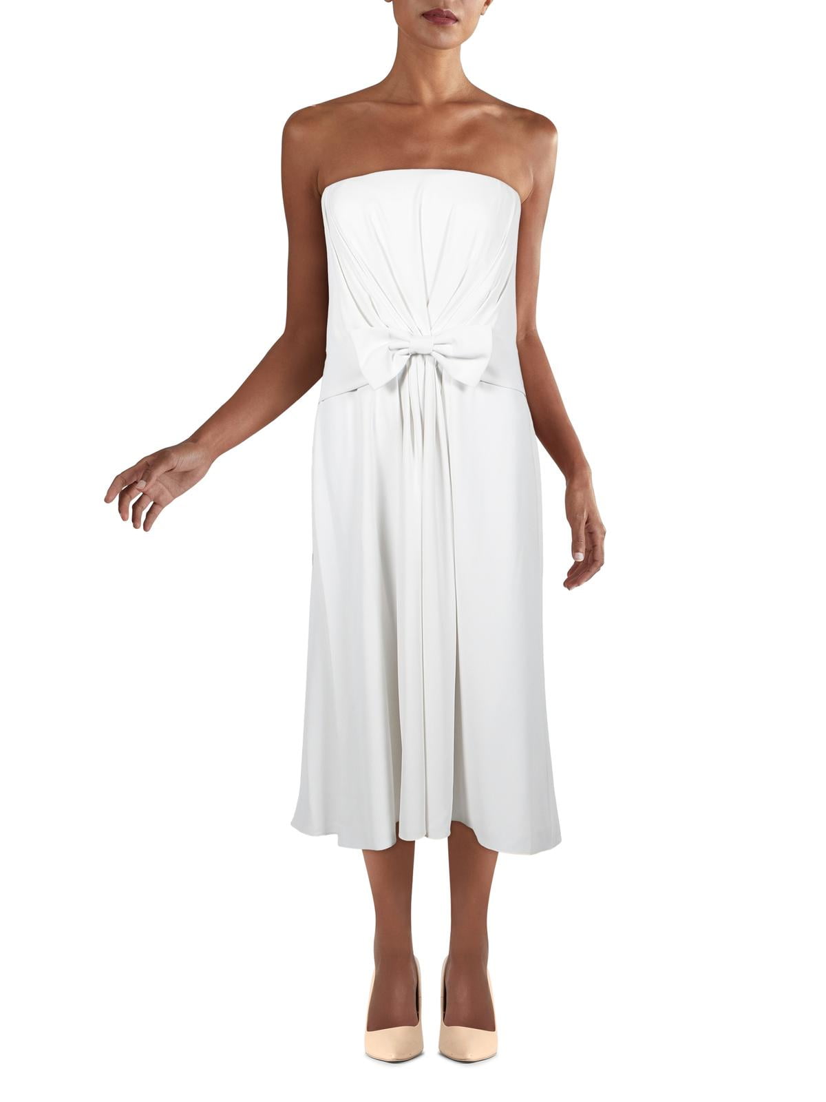 Lauren Ralph Lauren Women's Strapless Midi Cocktail Dress - White - Size 2 Lauren Ralph Lauren Womens Pleated Midi Cocktail and Party Dress -  Walmart.com
