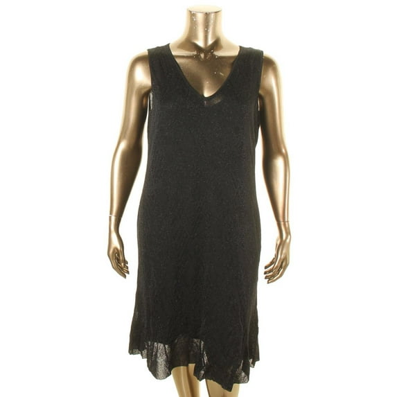 Lauren Ralph Lauren Womens Plus Birdie Shimmer Cocktail Dress Black 1X
