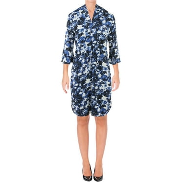 Lauren Ralph Lauren Womens Plus Elvarsha Flutter Sleeve Wear to Work Dress