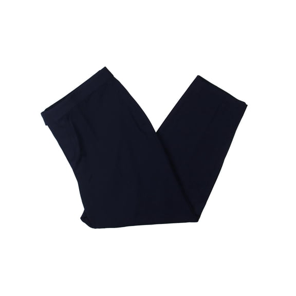 Lauren Ralph Lauren Womens Plus Flat Front Stretch Cropped Pants Navy 16W
