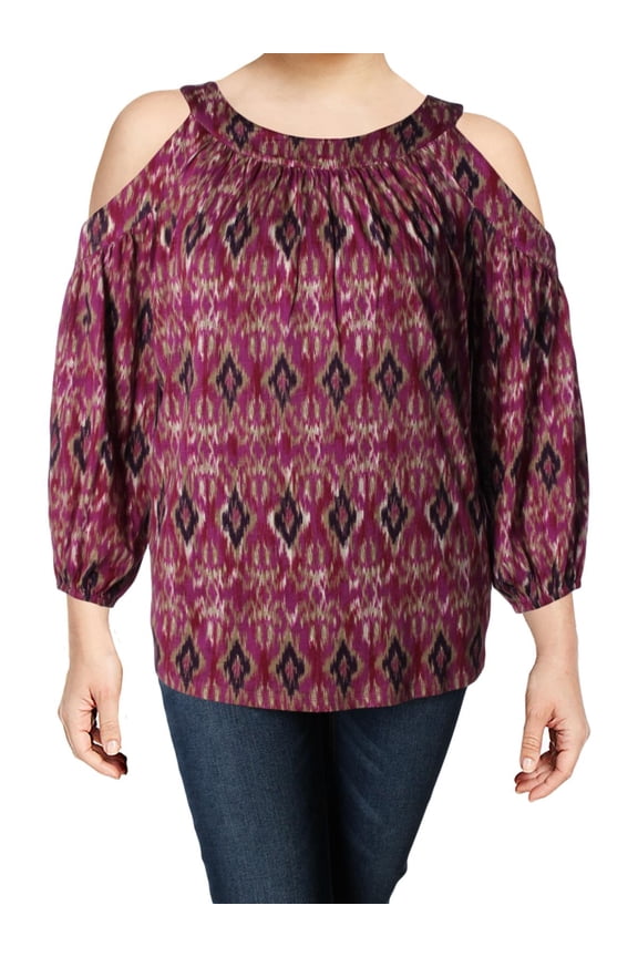 Womens Plus Kazlas Printed Off-The-Shoulder Blouse