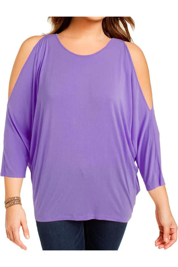 Womens Plus Knit Jersey Casual Top