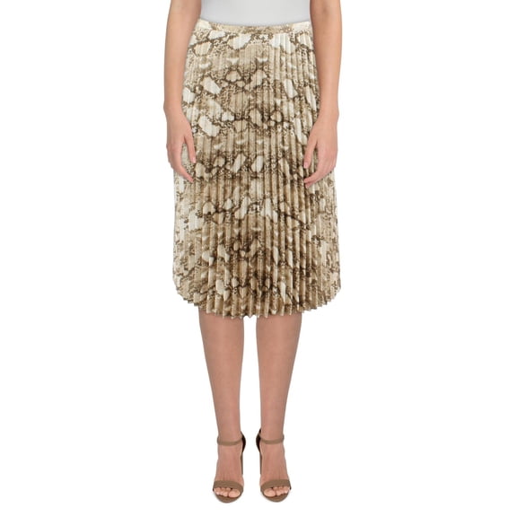 Lauren Ralph Lauren Womens Plus Pleated Printed Pleated Skirt