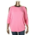 thumbnail image 1 of Lauren Ralph Lauren Womens Plus Scoop Neck Stretch Casual Top, 1 of 2