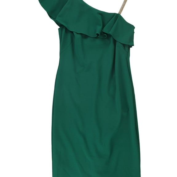Ralph Lauren Womens Embellished Ruffled Dress, Green, 2