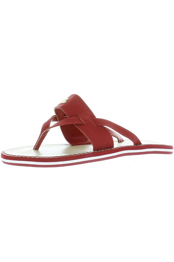 Womens Rosalind Signature Faux Leather Flip-Flops