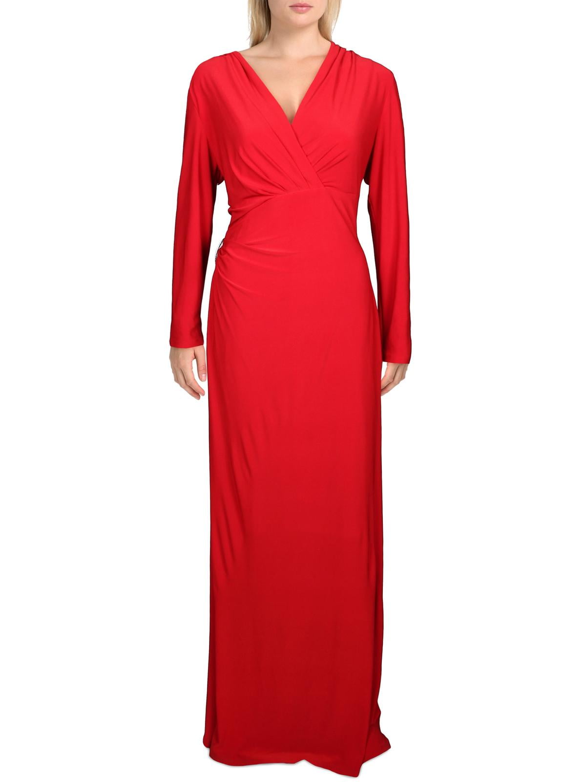 Ralph lauren red evening hotsell dress