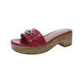 thumbnail image 1 of Lauren Ralph Lauren Womens Roxanne Leather Slip-On Slide Sandals, 1 of 6