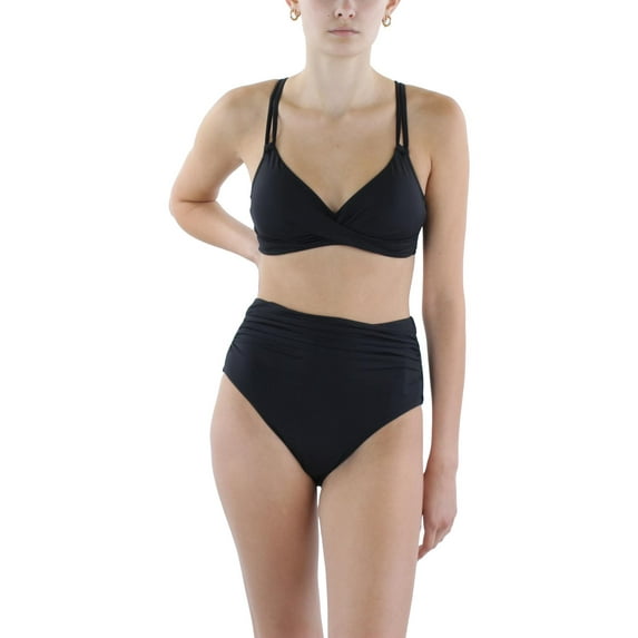 Lauren Ralph Lauren Womens Ruched High Waist Swim Bottom Separates