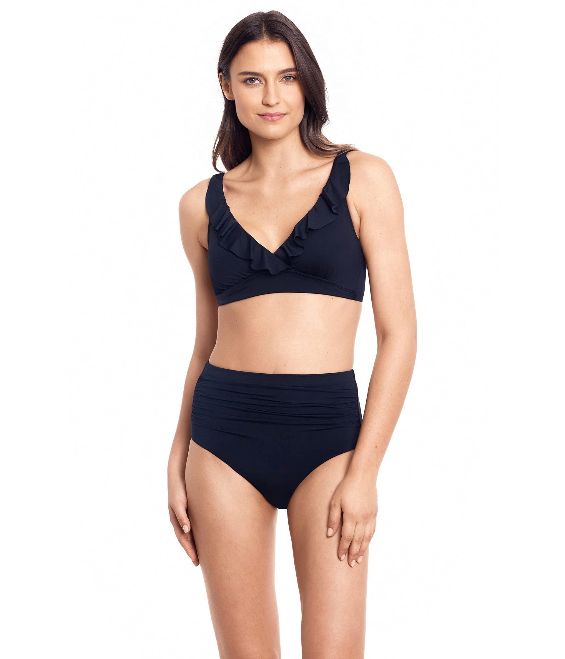 (取寄) ローレン ラルフローレン レディース ビーチ クラブ ソリッド ラッフル アンダーワイヤー ブラ トップ Lauren Ralph Lauren women Beach Club Solid Ruffle Underwire Bra Top Black Lauren Ralph Lauren Beach Club Solid Ruffle Underwire Bra Top