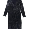 thumbnail image 1 of Ralph Lauren Womens Sequinned Surplice Dress, Blue, 10, 1 of 2