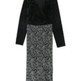 thumbnail image 1 of Ralph Lauren Womens Velvet Lace Cocktail Dress, Black, 10, 1 of 2