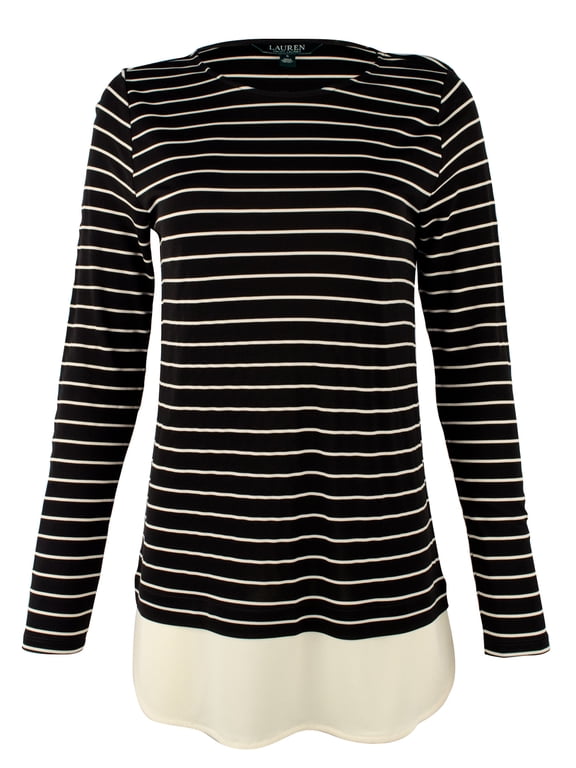 Womens Shianda Striped Long Sleeves Casual Top