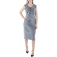 thumbnail image 1 of Lauren Ralph Lauren Womens Striped Calf Midi Dress, 1 of 2