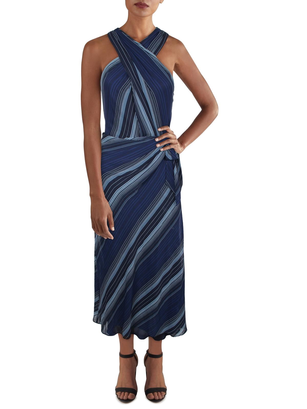 lauren ralph lauren women's striped fit & flare dress Ralph Lauren Polo Triella Fit and Flare Striped Dress Size US 6 UK 10 –  Afashionistastore main image 0