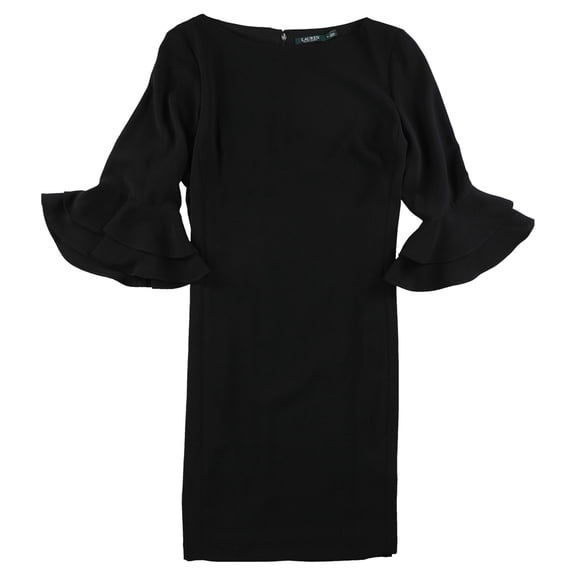 Ralph Lauren Womens Solid Sheath Dress, Black, 4