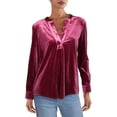 thumbnail image 1 of Lauren Ralph Lauren Womens Velvet Long Sleeve Top, 1 of 3