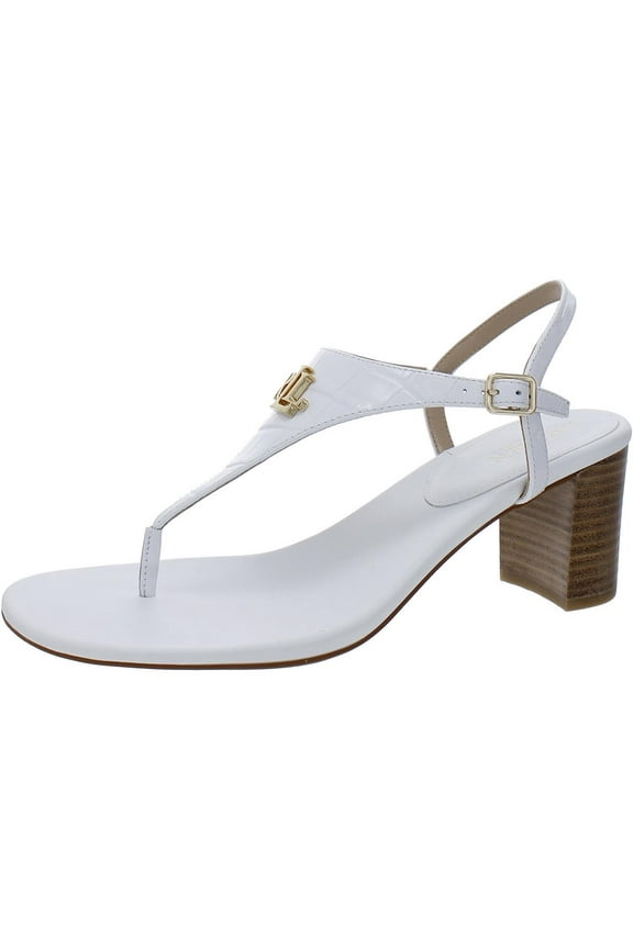 Womens Westcott Pebbled Leather Logo Thong Sandals