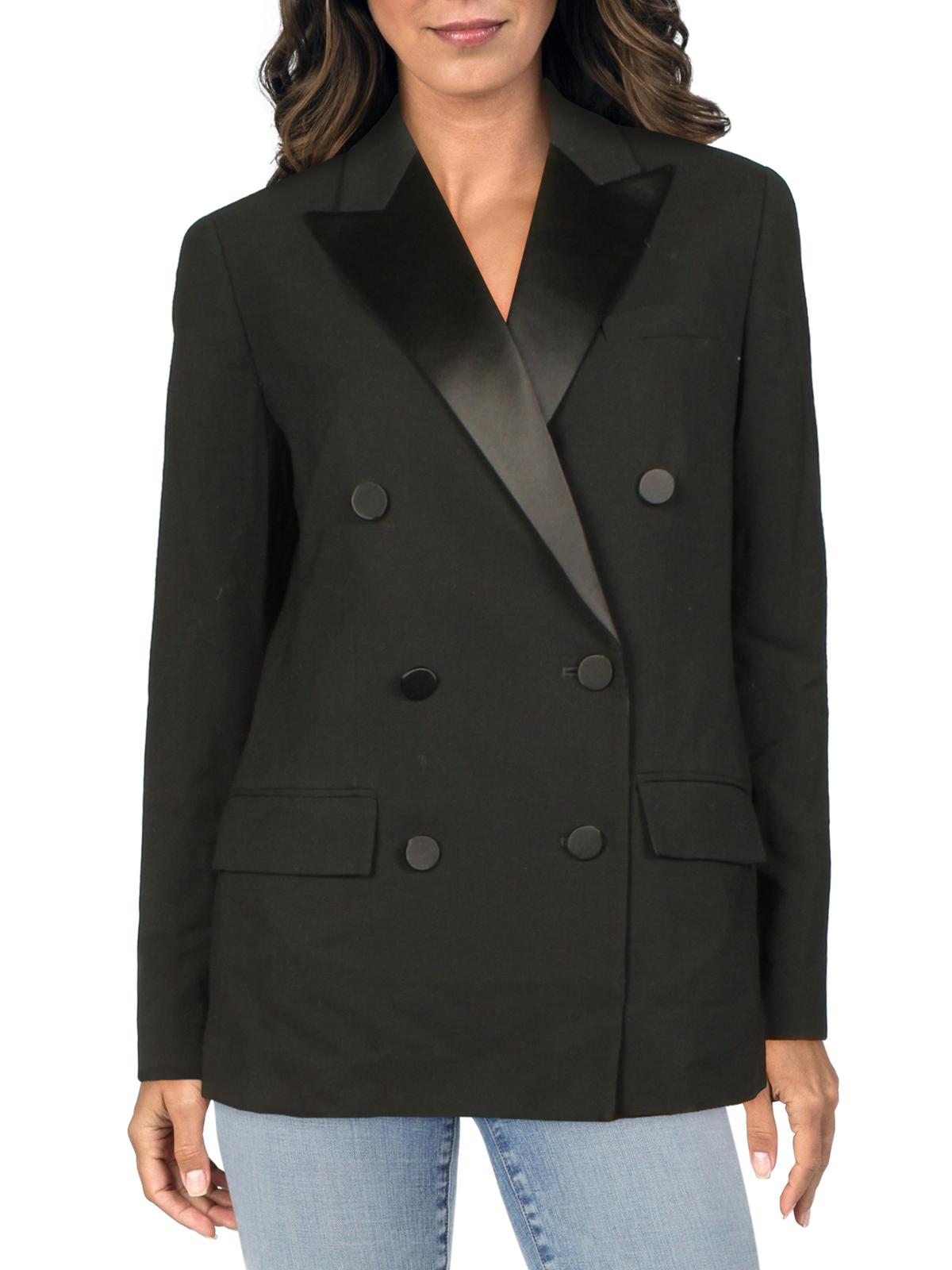 Lauren Ralph Lauren Womens Wool Formal Midi Tuxedo Jacket