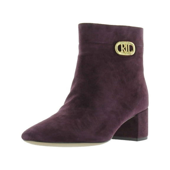 Lauren Ralph Lauren Womens Wynne Suede Ankle Booties Purple 9.5 Medium (B,M)
