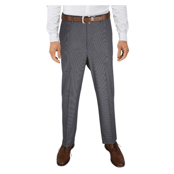 Lauren Ralph Men UltraFlex Stretch Classic Fit Mini Houndstooth Gray Pants 40X30
