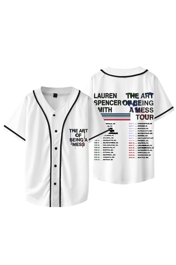 Lauren Spencer Smith Baseball Jersey The Art Of Being A Mess Short Sleeve Shirts Unisex Streetwear Tops