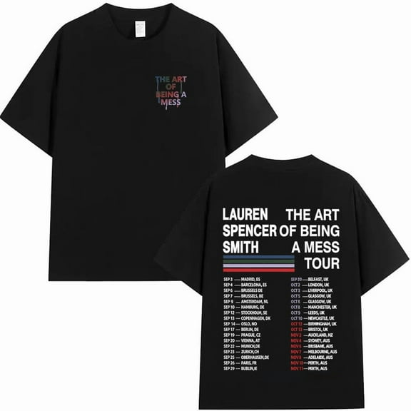 Lauren Spencer Smith Inspired The Art of Being A Mess Tour Retro Graphic Cotton T-Shirt - Unisex Short Sleeve Casual Summer
