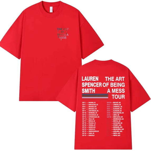 Lauren Spencer Smith Inspired The Art of Being A Mess Tour Retro Graphic Cotton T-Shirt - Unisex Short Sleeve Casual Summer