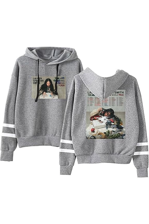 Lauren Spencer Smith Merch The Art Of Being A Mess Tour 2025 Hoodie, Unisex Long-Sleeve Sweatshirt,4XL,Gray