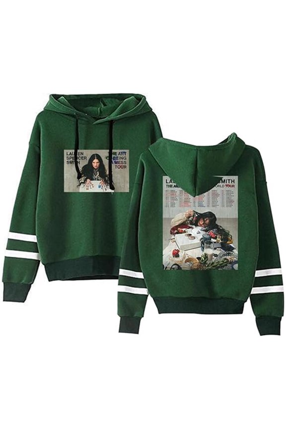 Lauren Spencer Smith Merch The Art Of Being A Mess Tour 2025 Hoodie, Unisex Long-Sleeve Sweatshirt,S,Green