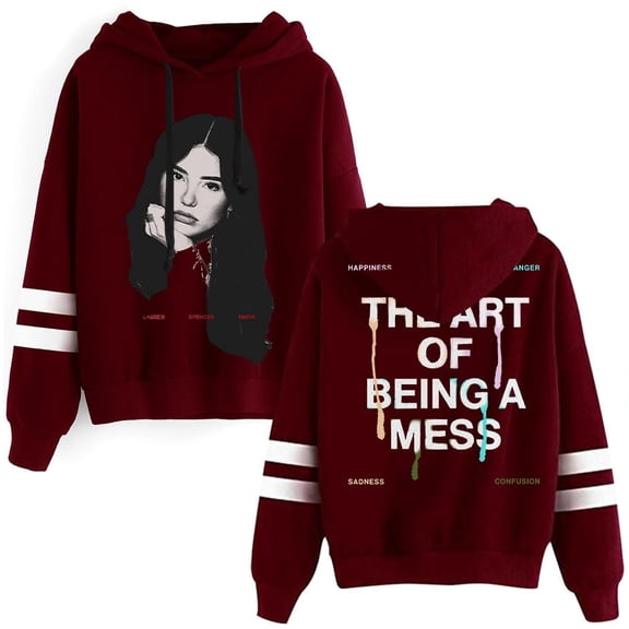 Lauren Spencer Smith Merch The Art Of Being A Mess Tour 2025 Unisex Pocketless Casual Sweatshirt,M,Red